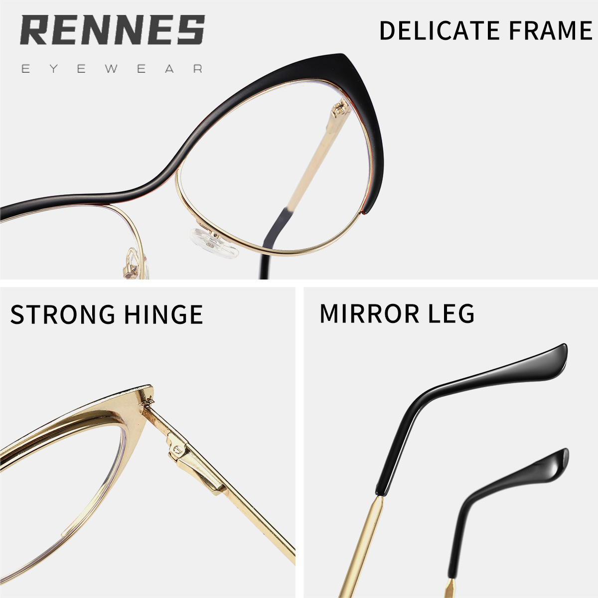 Nuevo europeo y americano y2g caliente chica estilo metal marco retro gato ojo moda anti-azul gafas de luz