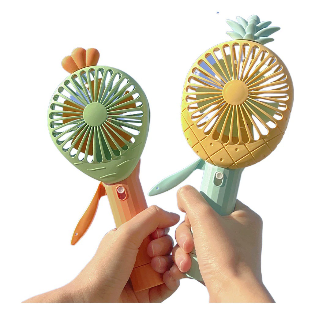 Мультфильм ручное давление маленький вентилятор Ручной портативный фруктовый спрей ручной вентилятор давления оптом