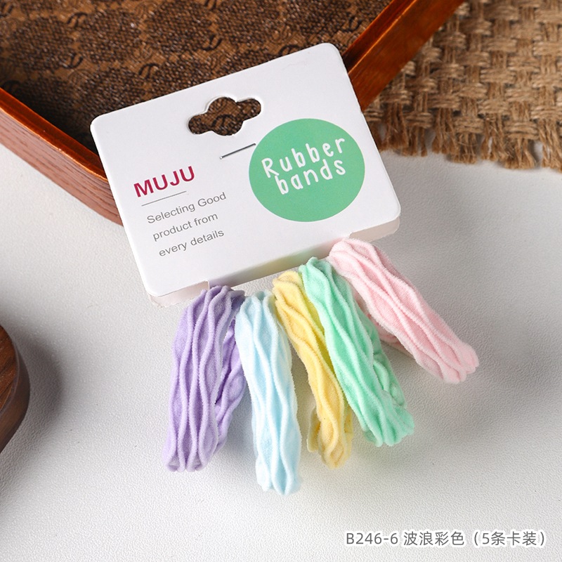 [Carga de tarjeta] sensación de alto nivel coreano de cabello de código de barras de moda de alta elasticidad de cabello anillo de cabello correa de cola de caballo