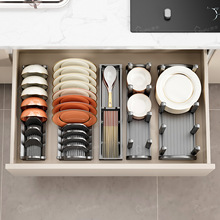 束丰厨房碗碟置物架沥水碗架碗柜抽屉内置筷勺放碗盘子收纳架分隔