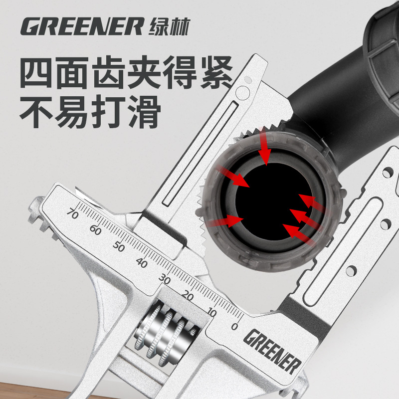 Lvlin llave de baño multi-funcional llave abierta grande mango corto grifo herramienta instalación de plomería llave universal