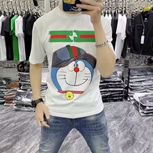 机器猫哆啦A梦蓝胖子动漫周边夏季百搭衣服男女生吸汗卡通短袖T恤