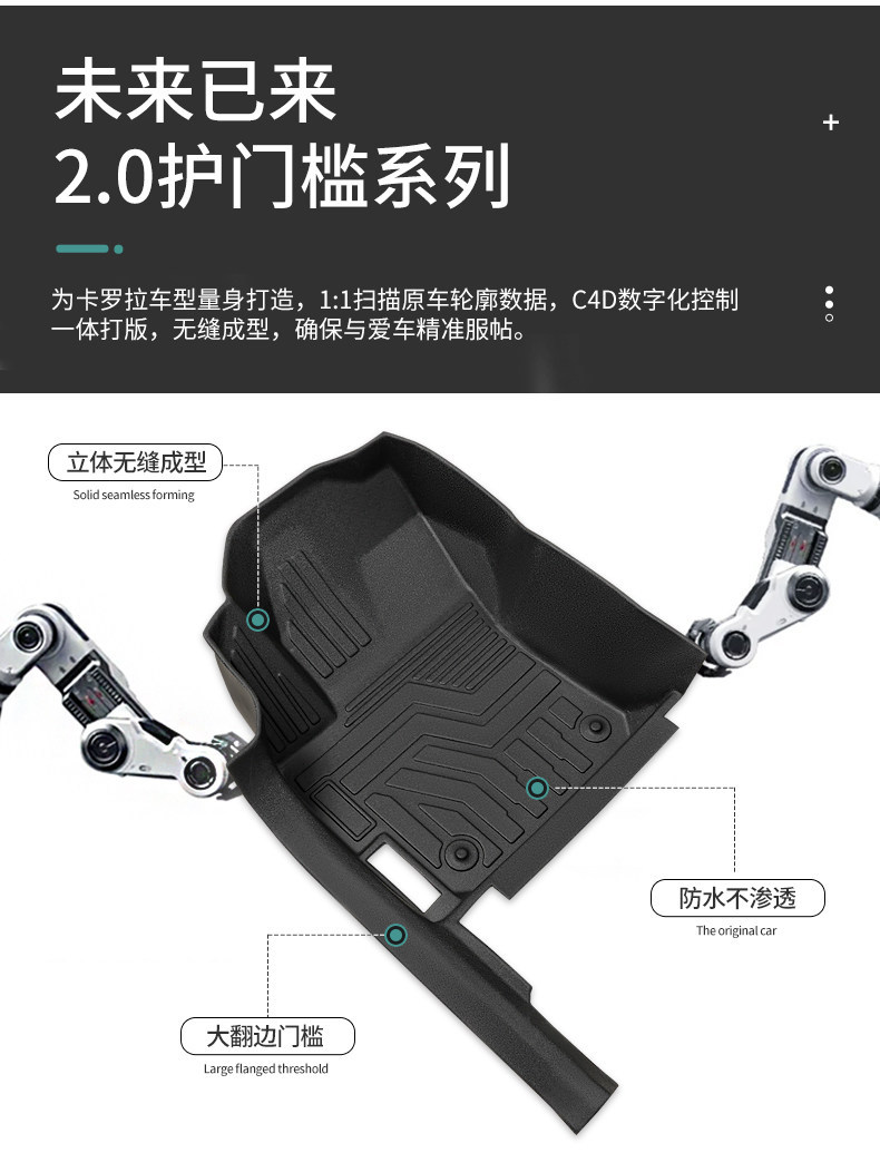 Specialized Toyota Corolla full-cover interior decoration trim carpet, dual-engine door sill covers, TPE car floor mats