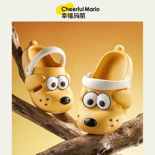 Happy Mary Children's Hole-toe Shoes Cartoon EVA Baby Slippers Home Soft Outer Wear Non-slip Girls' Slides