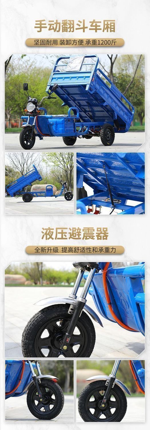 Electric Tricycle for Cargo, Delivery, Farm Use, Adult