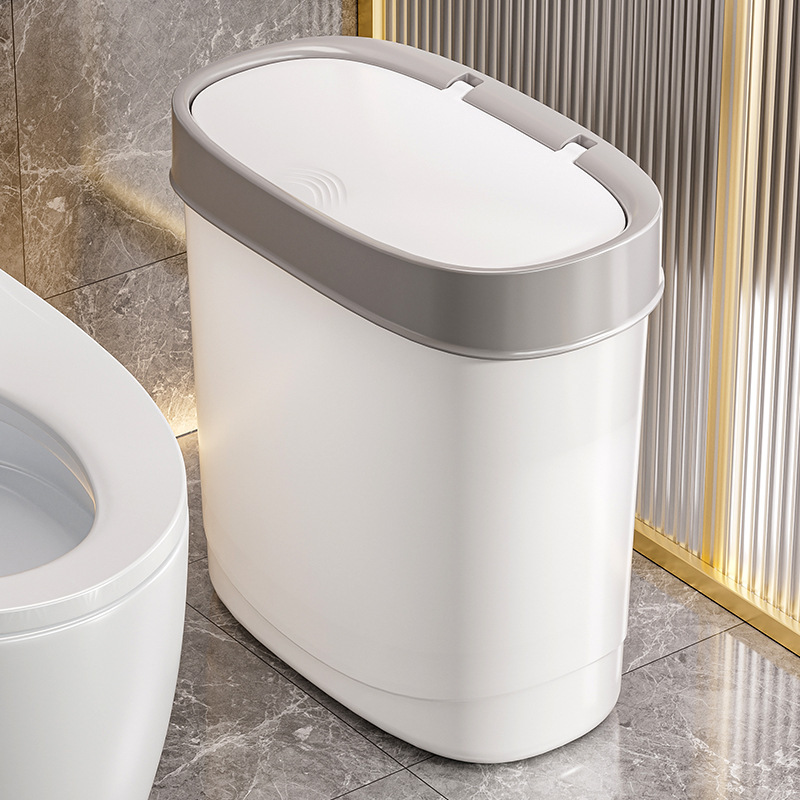 Bathroom Toilet Trash Can for Home Use, Narrow Gap Design, New Large Size, Large Capacity with Lid, Suitable for Living Room, Kitchen, Bedroom
