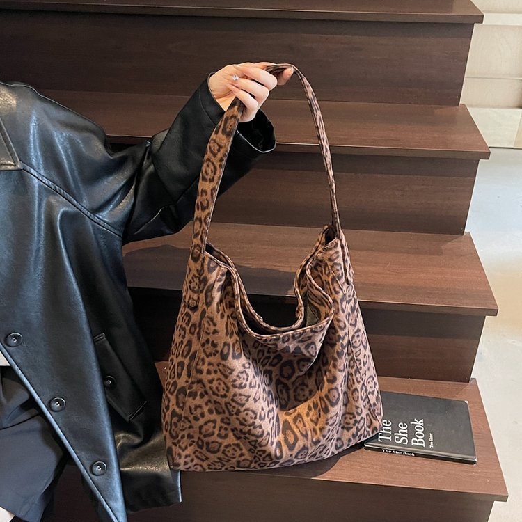 大容量豹纹通勤托特包女2025秋季新款韩版小众洋气简约单肩腋下包|undefined
