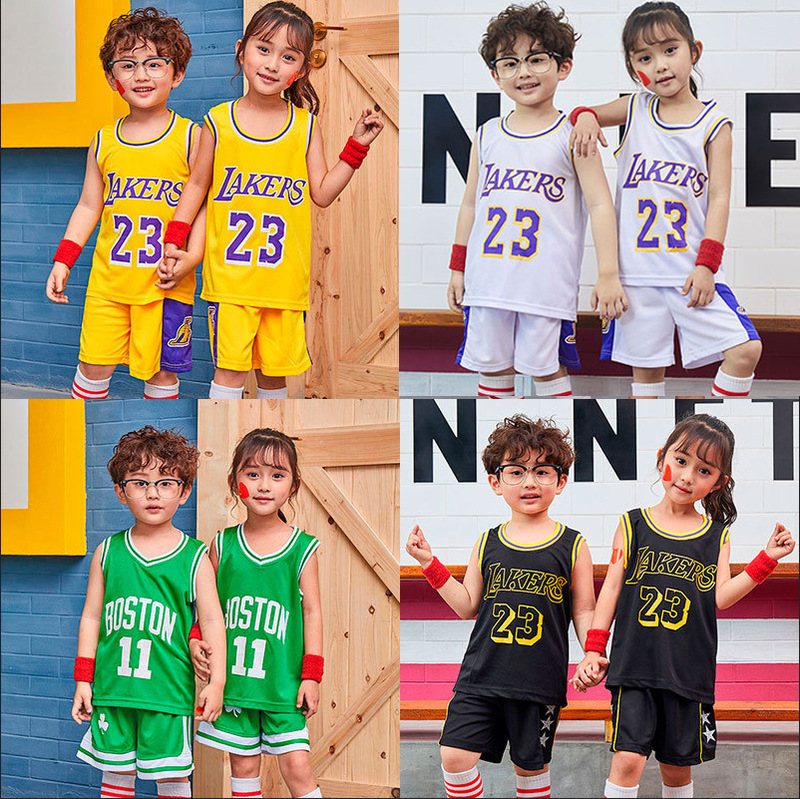 Children's Primary School Boys and Girls Children's Kindergarten Class Clothing Group Buying Fixed Print Number System Owen Curry Basketball Clothing Set