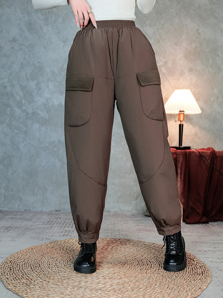 Otoño y invierno nuevos pantalones de algodón blancos de plumas de invierno para mujeres -40 grados a prueba de frío Harbin pantalones de algodón noreste image 2