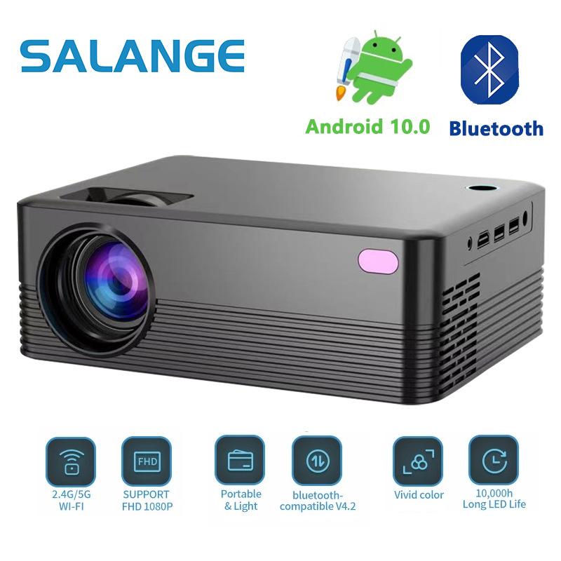 1080P HD proyector de cine inteligente Android pequeño proyector de oficina y hogar micro proyector portátil