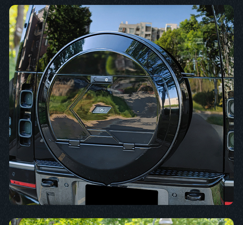 Suitable for the New Land Rover Defender Spare Tire Cover 90/110/130 Rear Tailgate All Black Spare Tire Cover Spare Tire Shell Modification