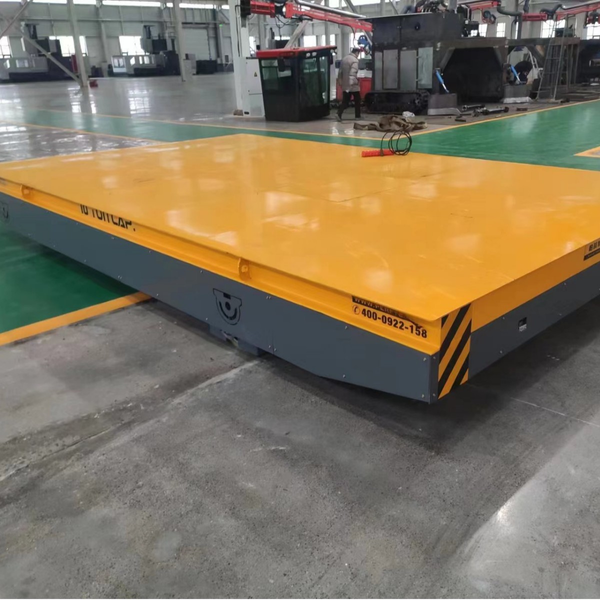 智能车间电动平车无轨胶轮车工业小型机修工程废钢料平板车