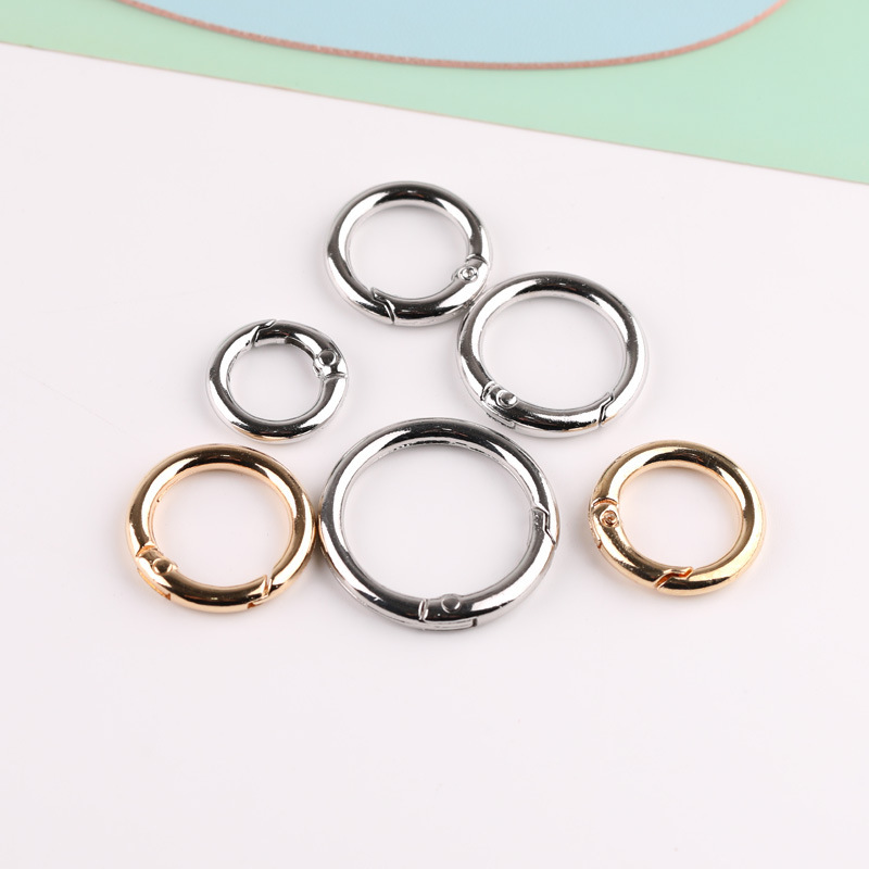 diy open ring ring movable keychain women's bag accessories hook buckle connecting ring zinc alloy spring buckle