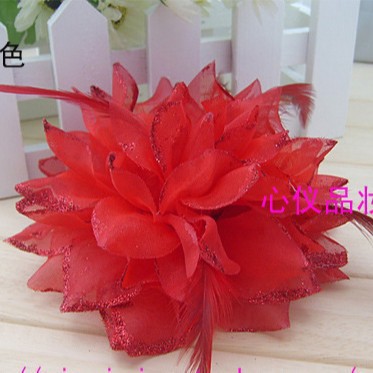 Wholesale In-Stock Bridal Headpieces, 11 Mixed Colors, Feather Corsage Headpiece
