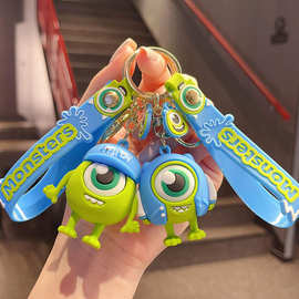 卡通怪兽大学长毛怪大眼仔钥匙扣可爱创意公仔包包挂件小礼品批发