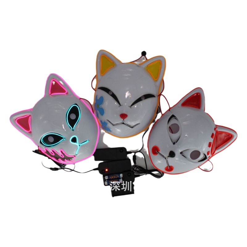 Ghost Blade carbón Zhilang conejo máscara luminosa EL máscara luminosa/Fabricante de producción/yamasun exclusivo