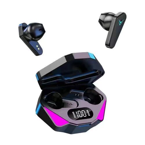 Factory wholesale binaural digital display with charging compartment earbuds gaming headset TWS in-ear sports X15 Bluetooth headset