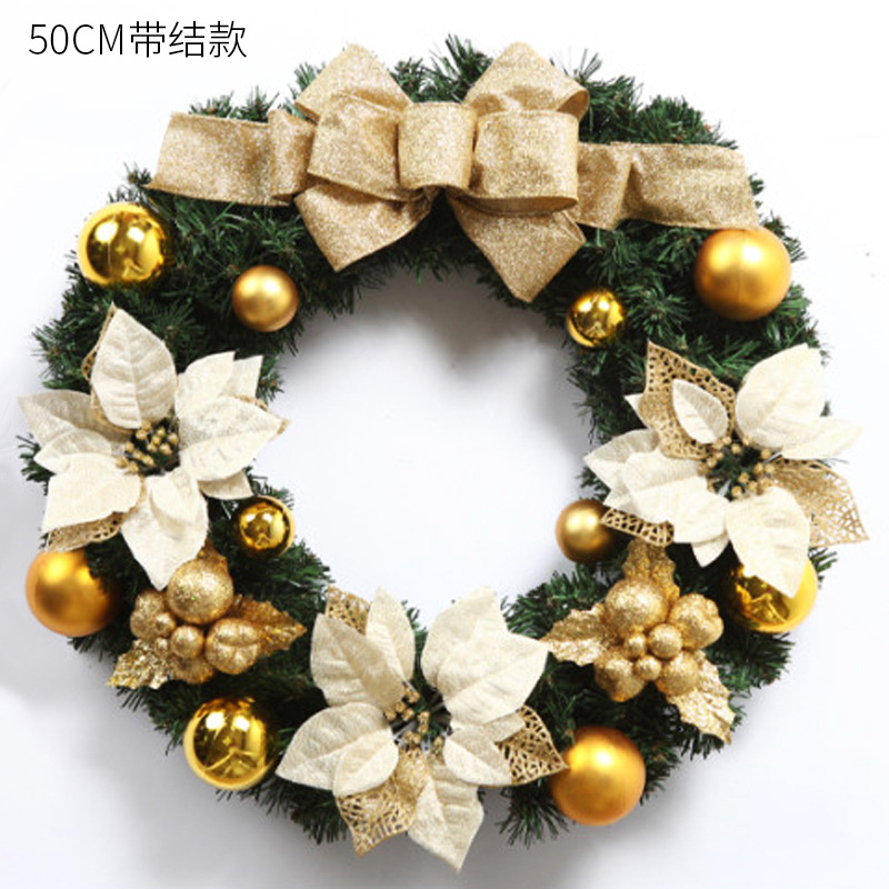 Decoraciones de navidad 50CM guirnalda de navidad decoración de la ventana colgante de navidad de oro decoración al por mayor transfronteriza