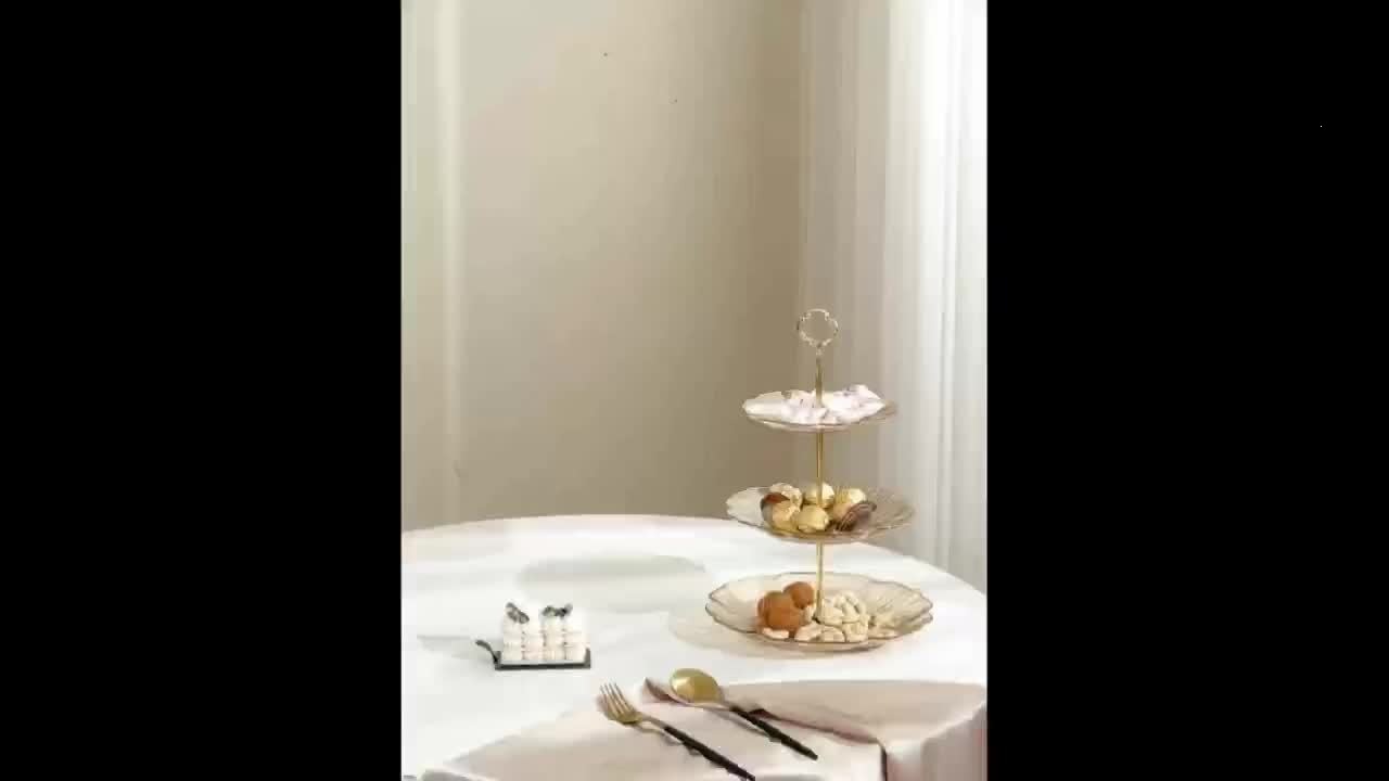 Mesa de té de sala de estar multi-capa de platos de frutas con dulces en la recepción de platos de bocadillos salón de belleza refrigerios de frutas decoración image 5