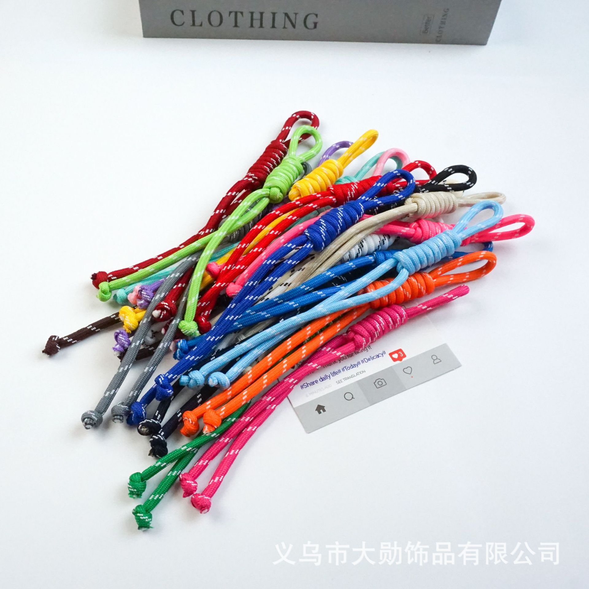 Miu's Colorful Miu Series Bag Charm Phone Lanyard DIY Braided Rope Diamond Knot Pendant Keychain Handmade Accessory