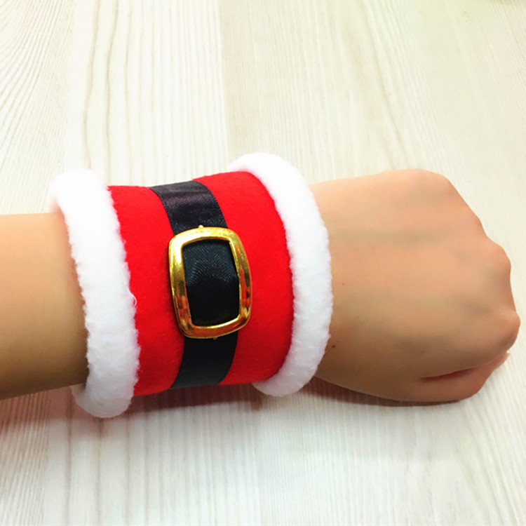 Funda de servilleta de Navidad felpa roja de Navidad con hebilla de cinturón de Navidad Servilleta con hebilla de cinturón de Navidad Funda de servilleta Adornos de Navidad