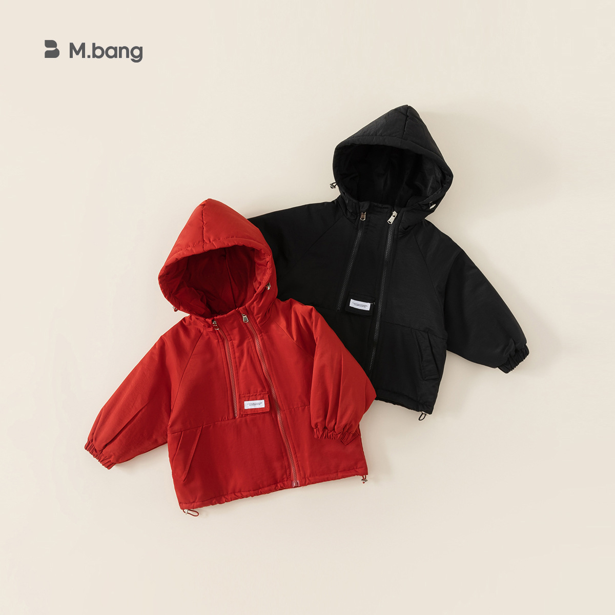 Beibei ciudad 2023 invierno simple niños y niñas con capucha engrosada abrigo de algodón acolchado chaqueta infantil DY82020