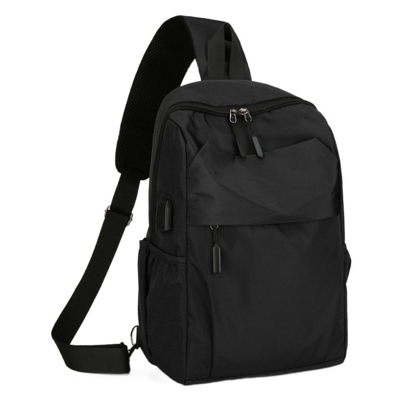 2024 New Plus Size USB Crossbody Bag Men's Shoulder Bag Fashion Trend All-match Bag Men's Large Capacity