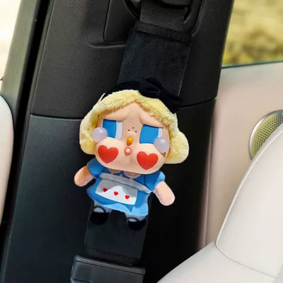 Women's Special Car Interior Anti-Strangling | Seat belt shoulder pad - alice-blue-black-plush-shoulder-pad1-no-specifications
