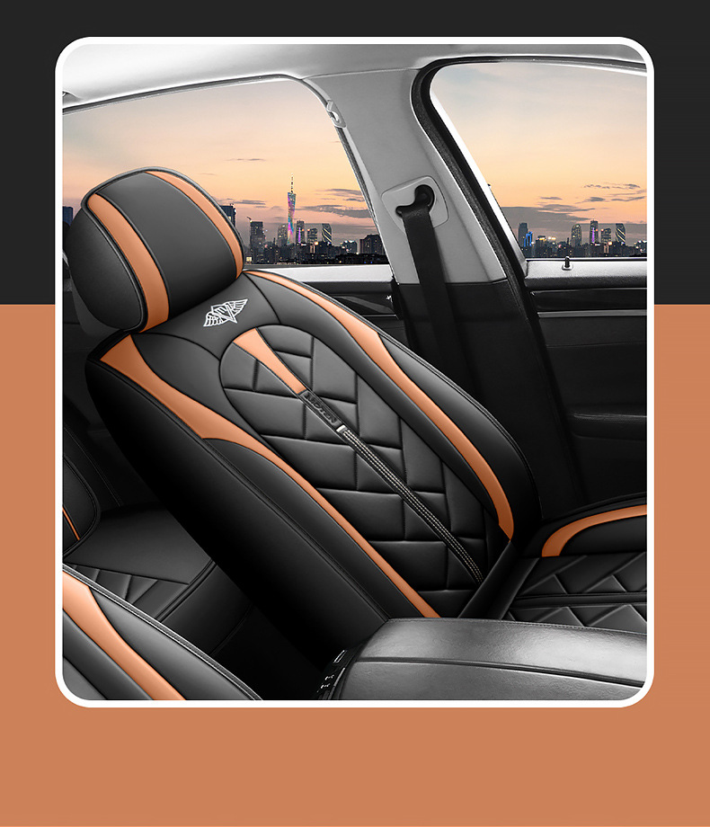 Cross-Border Foreign Trade All-Season Universal Summer Full-Cover Seat Cover, Ventilated and Breathable Leather Seat Cushion, New Full-Cover Car Seat Cover
