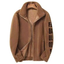 2025秋冬新款加绒加厚宽松休闲立领潮流男装外套潮羊羔绒男士外套