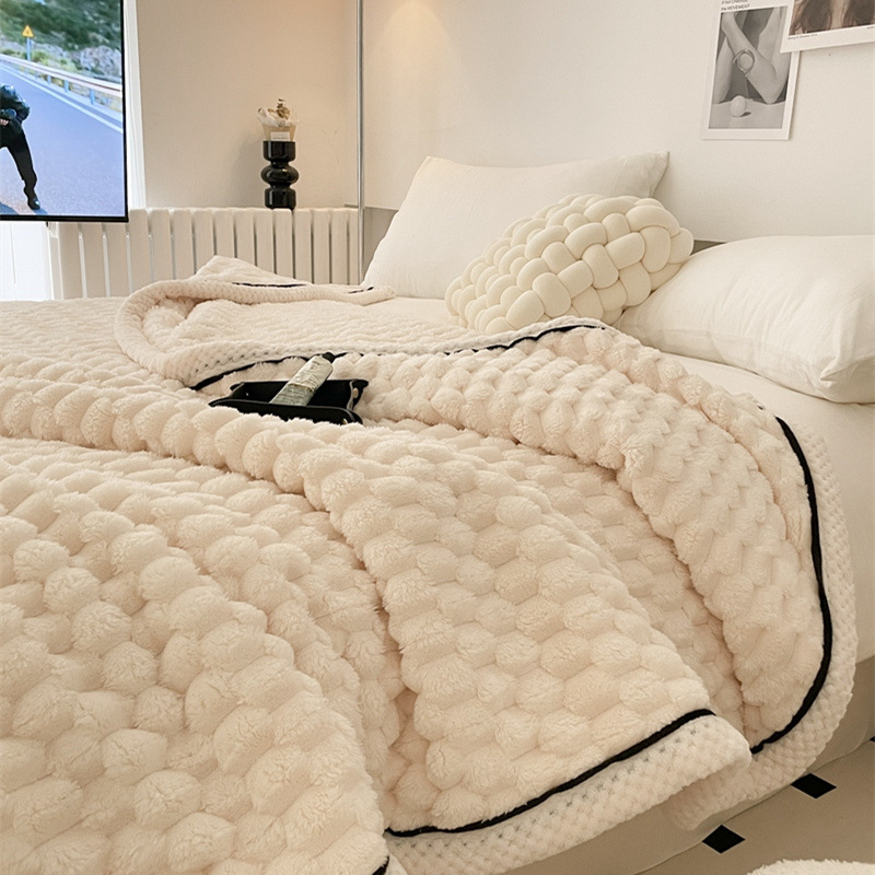 Class A scarab velvet blanket Beibei velvet double-sided velvet cover blanket autumn and winter thickened warm lambswool composite blanket wholesale