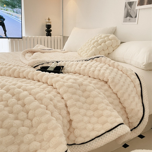 Class A scarab velvet blanket Beibei velvet double-sided velvet cover blanket autumn and winter thickened warm lambswool composite blanket wholesale