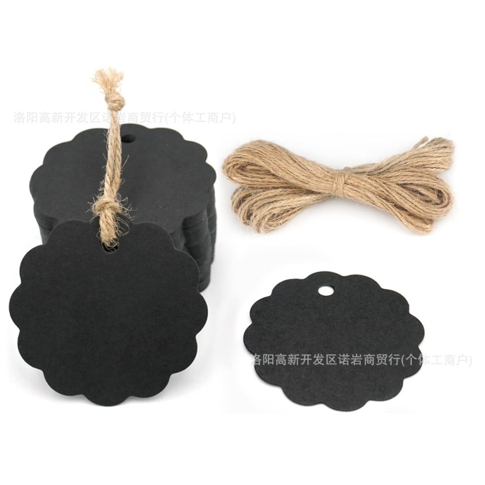 长方形爱心吊牌节日装饰圣诞派对生日婚礼黑色、白色、牛皮纸挂牌