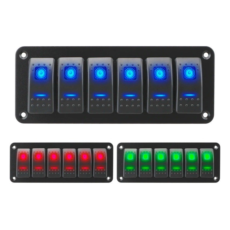 Manufacturer's four-position illuminated car boat-shaped switch, suitable for modifying rocker switches in RVs and ships, universal switch panel