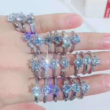 Live welfare imitation moissanite Mosane diamond opening ring women's high carbon diamond niche non-fading design jewelry wholesale - ShopShipShake