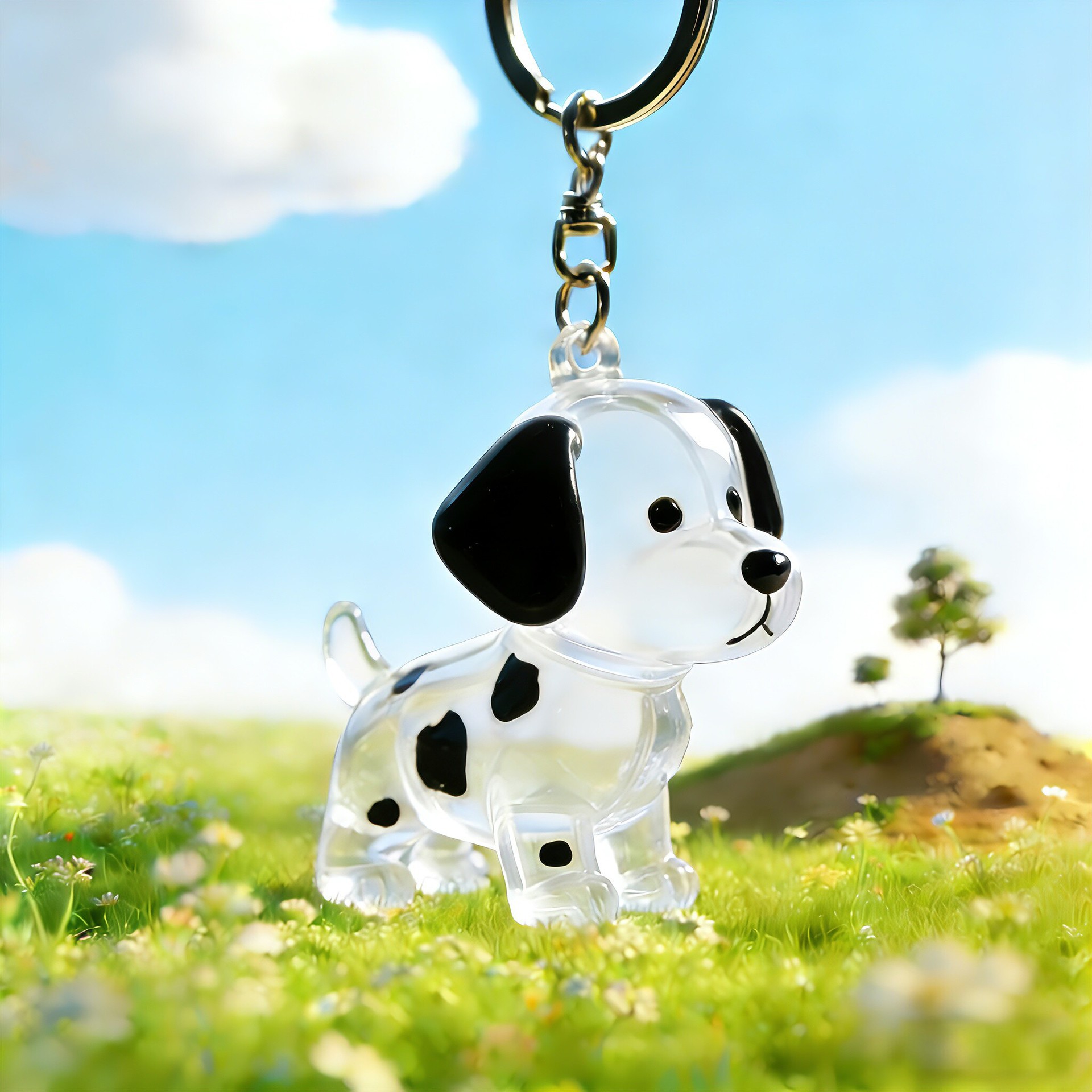 Caja de almacenamiento para perros y gatos colgantes de pelo transparente colección de almacenamiento cápsula bolsa colgantes de llaver
