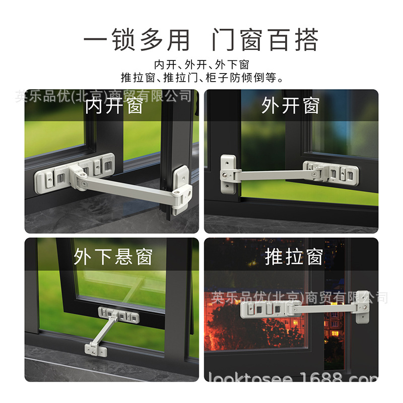 Cerradura DE SEGURIDAD DE VENTANA bebé puerta corredera y soporte de límite de ventana Cerradura anti-ventana protección para niños de gran altura edificio anti-caída