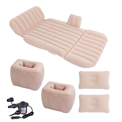 SUVs, for sleeping in the car, Vehicle-mounted inflatable bed - default-item-thickened-flocking-37-beige-dual-storage-ottomans-electric-pump