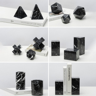 Modern Nordic geometric square irregular marble decoration soft rectangular cross cylindrical vase home decoration