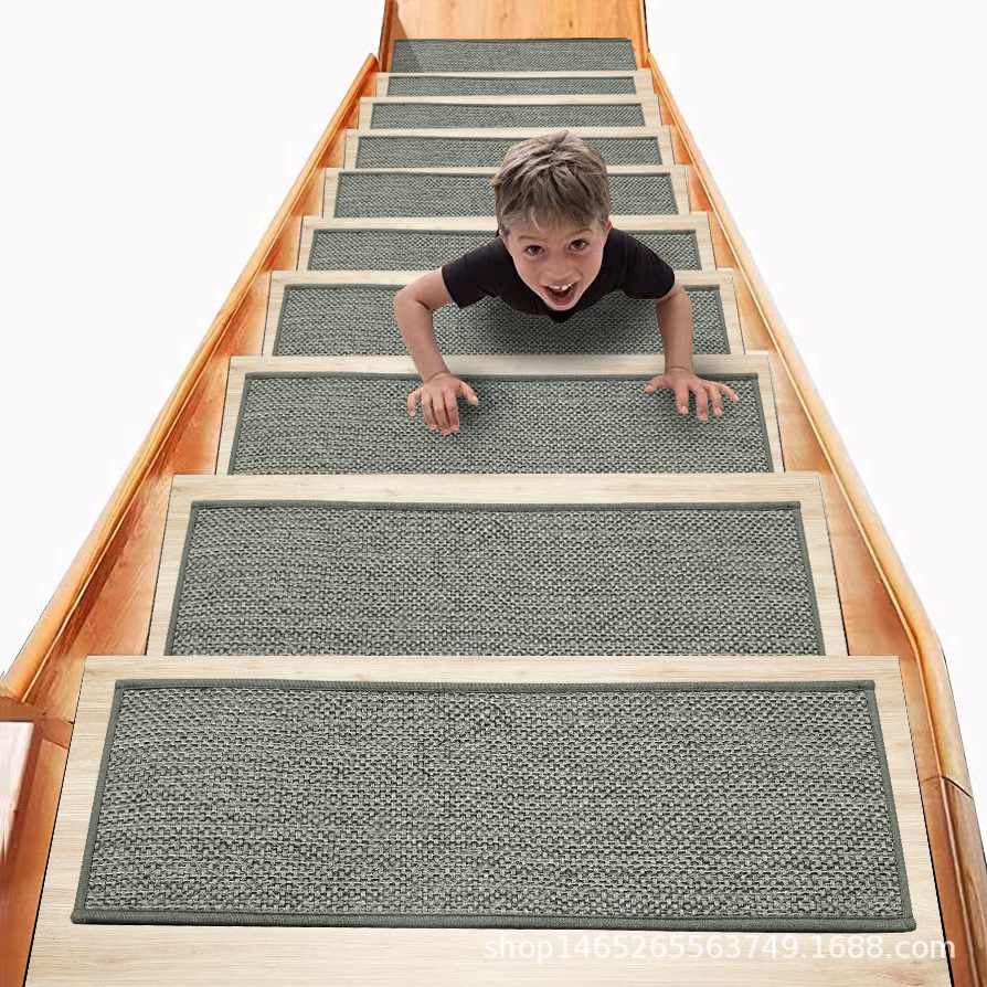 亚马逊定制楼梯垫立体图案楼梯地毯踏步垫楼梯贴台阶贴加厚静音脚