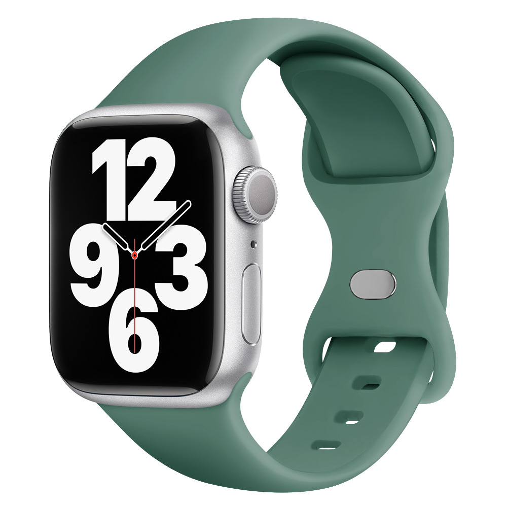 Aplicable AppleWatch Butterfly Buckle Silicone Deportivo correa de reloj Iwatch9876 generación / se inteligente