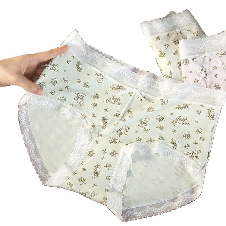 Filamento de hielo flor triturada atmósfera retro pantalones de cintura alta suave piel 10A antibacteriana alargar la entrepierna pantalones de niñas image 5