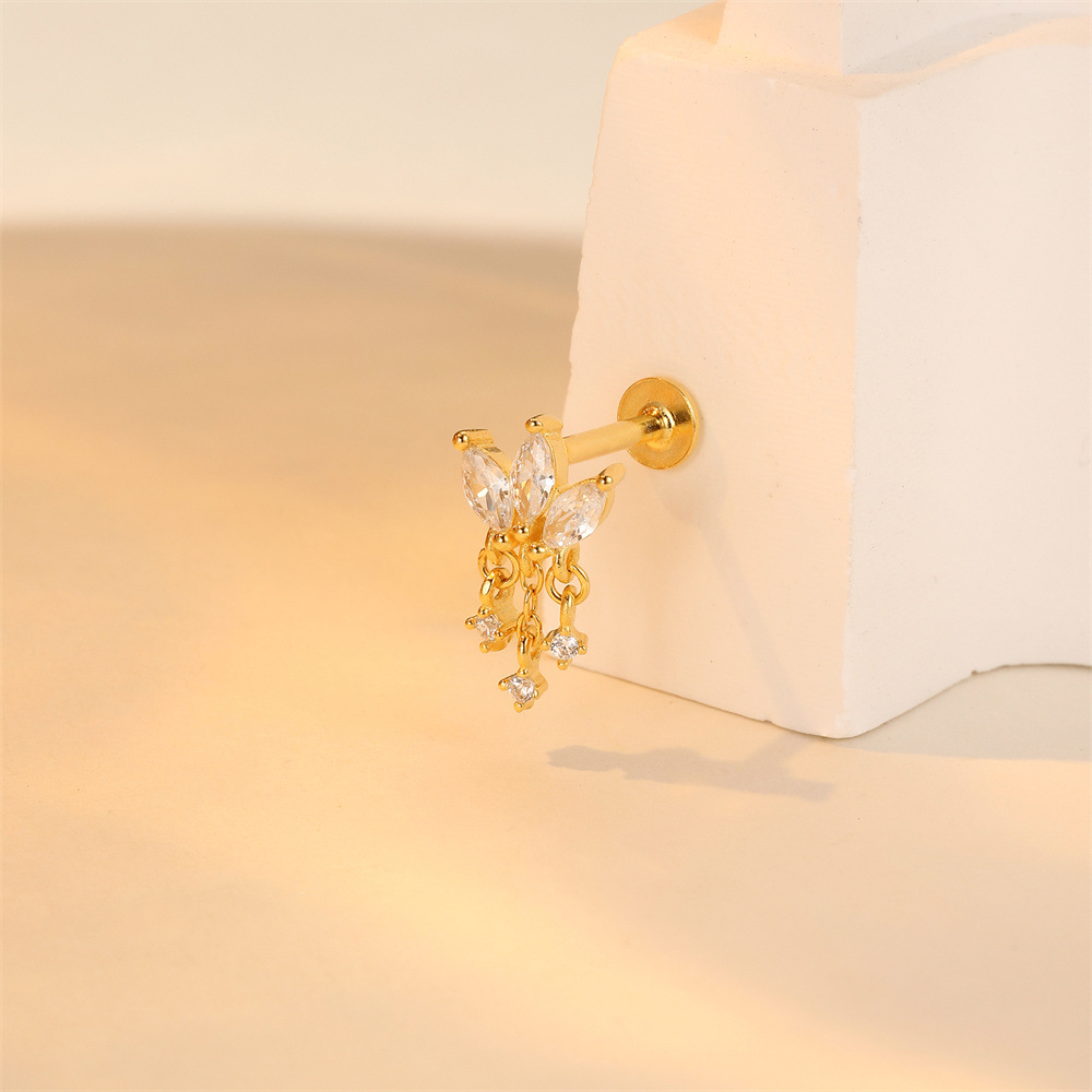 2g Weight Ear Studs Classification Ear Cartilage Rings & Studs Piercing Type 1 Piece Quantity Daily Occasion 925 Sterling Silver Material Flower Pattern All Seasons Season Women's Gender Plating Design Elegant, Simple Style Style 1 Piece Ear Cartilage Rings & Studs Elegant Simple Style Flower 925 Sterling Silver Plating Ear Cartilage Rings & Studs 20