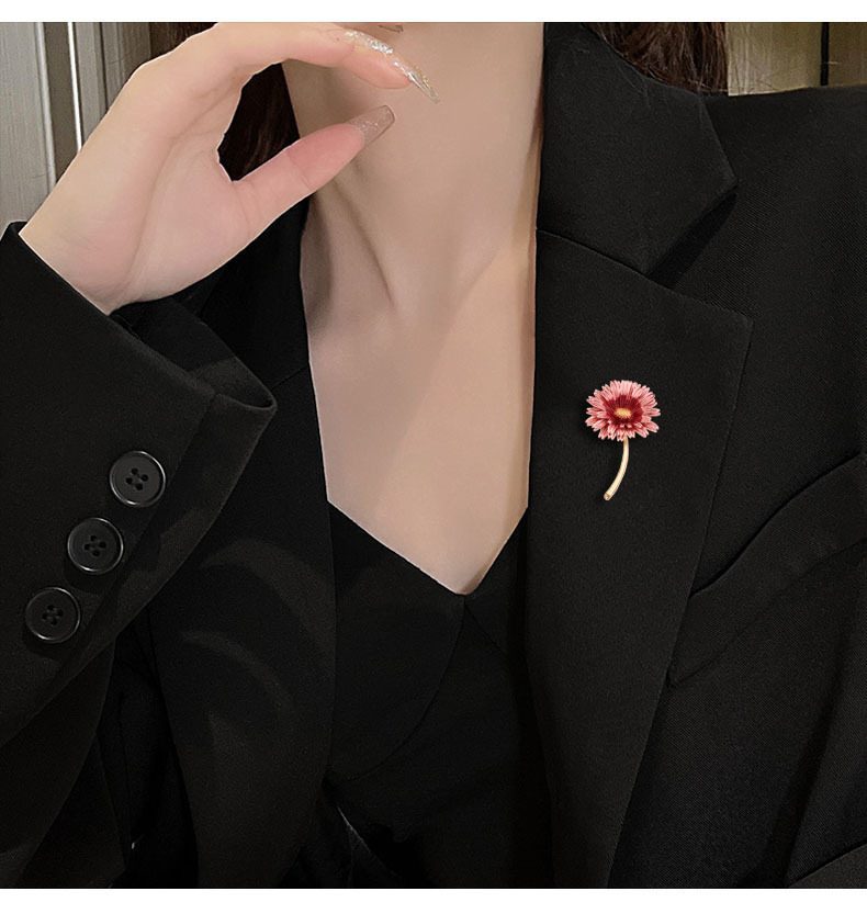 22g Weight Brooches Classification 1 Piece Quantity Holiday, Tea Party Occasion Alloy Material Flower Pattern All Seasons Season Unisex Gender Simple Style Style Simple Style Pin Flower Alloy Unisex Brooches 1 Piece 无