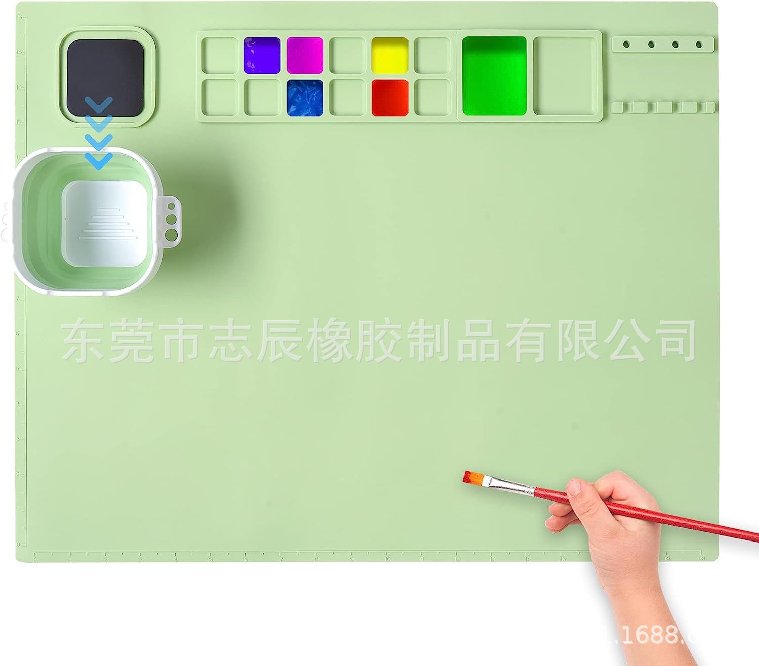 스퀘어 컵 그림 패드 녹색