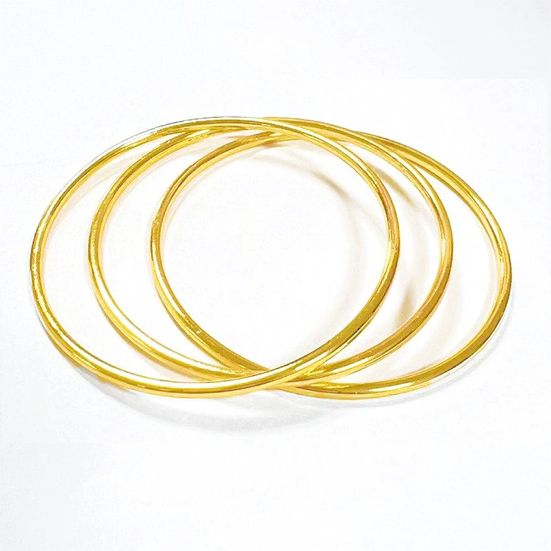 Элегантный простой круглый браслет 3 мм, полированный, однотонный, универсальный подарок на День святого Валентина, оптом.