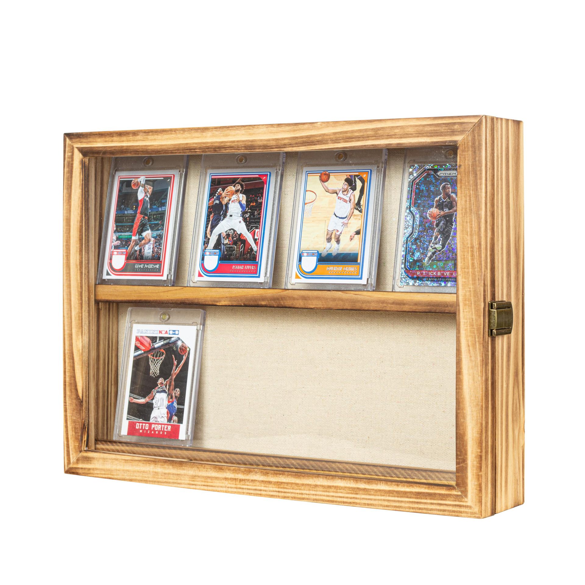农舍墙面装饰卡片收纳盒木质棒球交易卡展示盒分级运动卡影盒框架