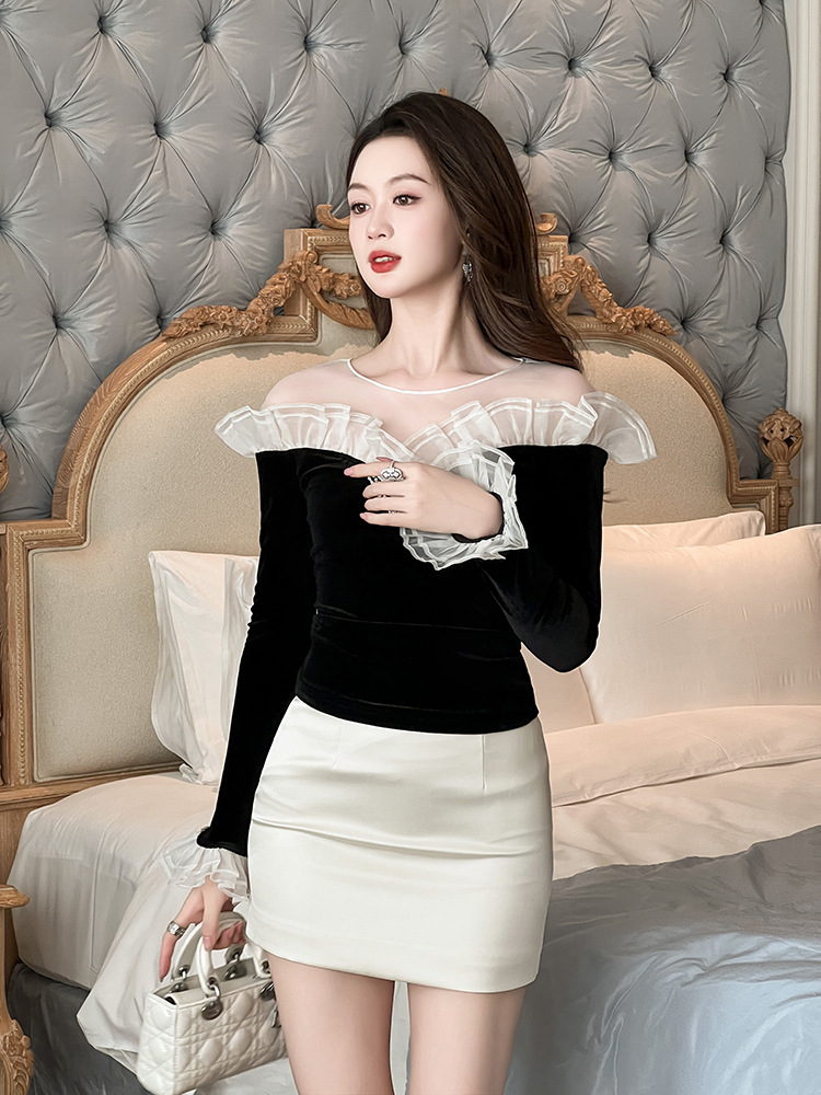 Váy ngắn chữ A cạp cao ôm body trắng thanh lịch — Màu trắng