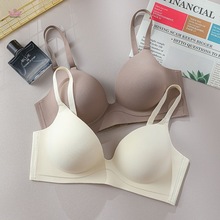 跨境专供半件围透气聚拢内衣女薄款小胸无痕显大无钢圈收副乳文胸