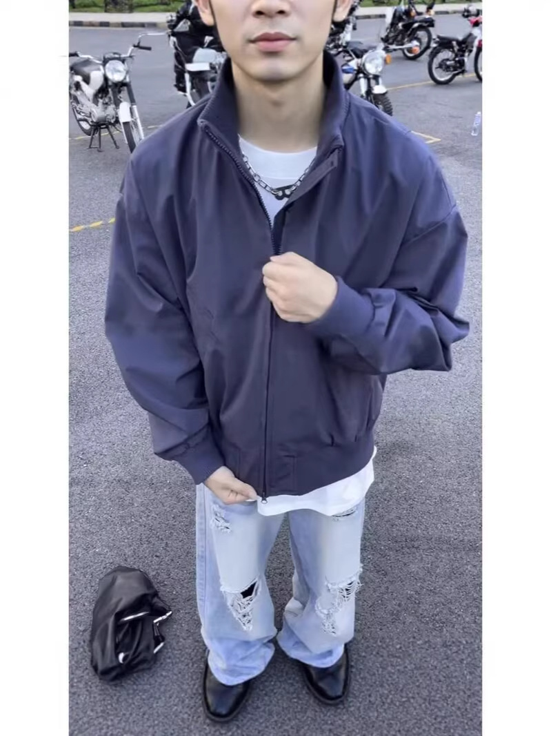 Chaqueta de piloto corta de estilo marrón americano de otoño bombarderos de cuello de béisbol chaqueta de trabajo de alto nivel